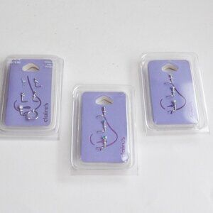 Claire's Bundle of 3 Packages Stainless Steel Nose Jewelry Mostly Studs